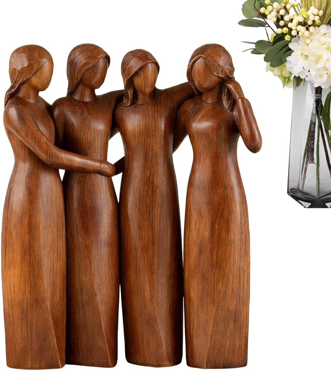 Zuster Beeld Vriendschapsculptuur Vier Zussen Handbeschilderd Decoratie Hoogte: 22 cm