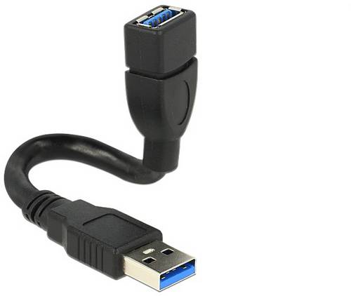 Delock USB-Kabel USB 3.0 USB-A Stecker, USB-A Buchse 0.15m Schwarz 83713