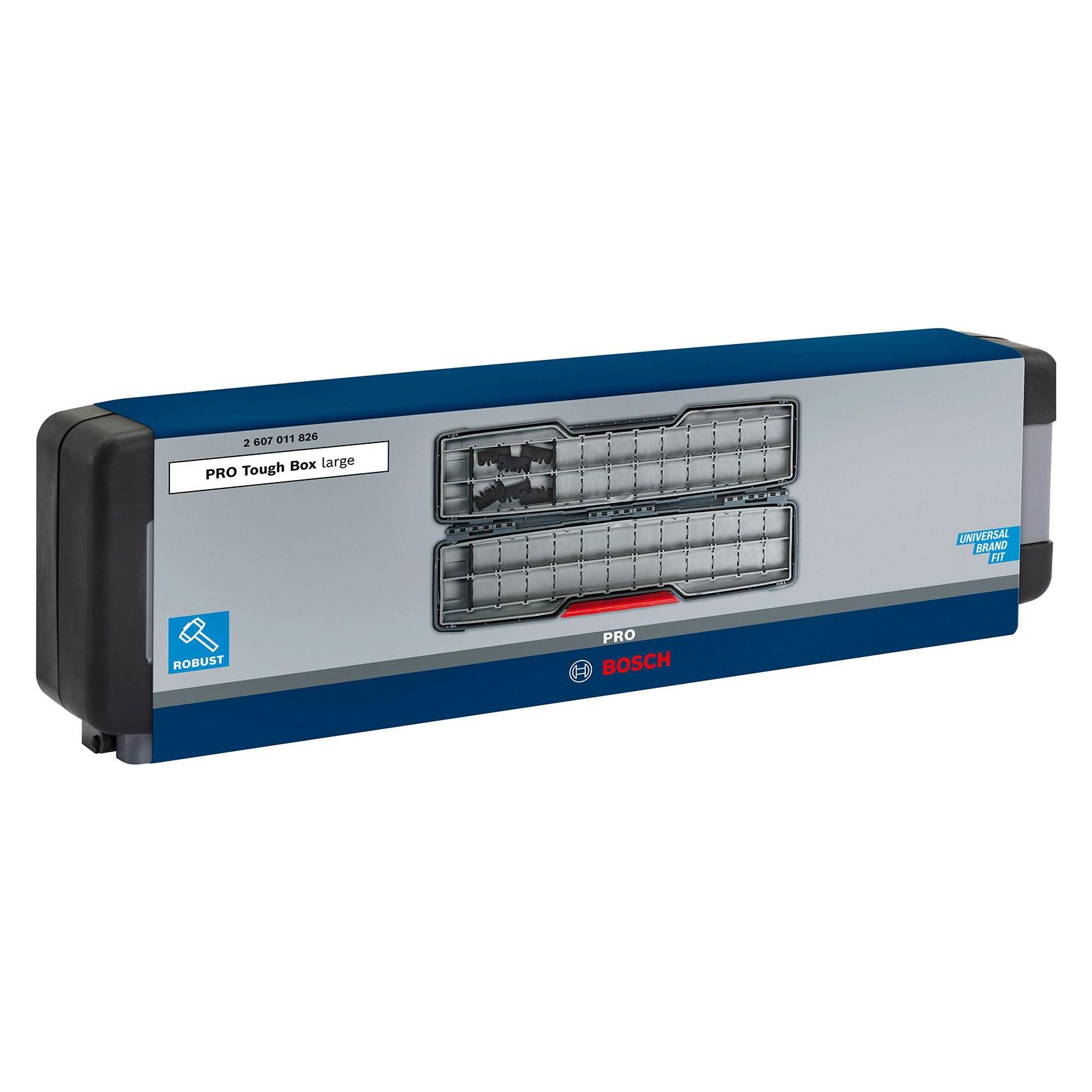 Bosch Professional Zubehör PRO Tough Box Large für Zubehör, 50 x 120 x 355 mm (2607011826)