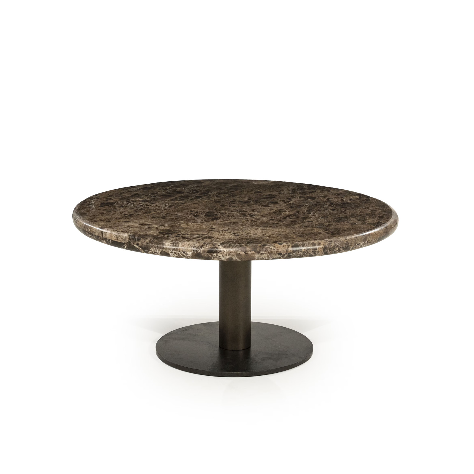 Eleonora Ronde Salontafel Luigi Marmer Bruin - B: 75 cm, D: 75 cm, H: 32 cm