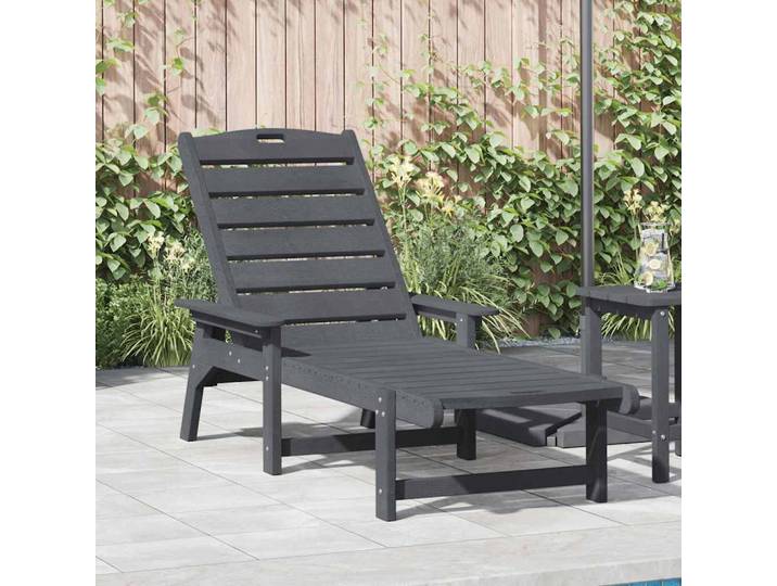 vidaXL Sonnenliege Hellgrau HDPE