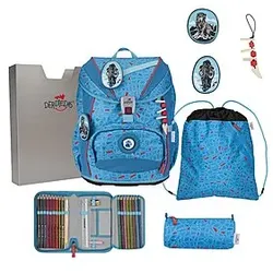 DerDieDas ErgoFlex Light Superflash Schulranzen Set Blue Ice