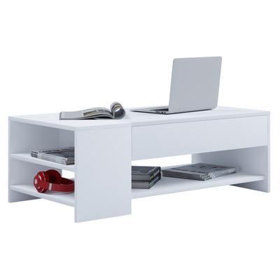 Couchtisch VCM "Holz Sofatisch Couchtisch Schublade Tindus", weiß (weiß, weiß), B:100cm T:50cm, Tische, Couchtisch