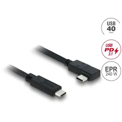 Delock Koaxiales USB 40 Gbps Kabel gewinkelt links / rechts USB PD 3.1 240 W 1 m