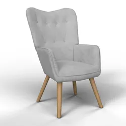 Sessel Natalie Hellgrau Webstoff
