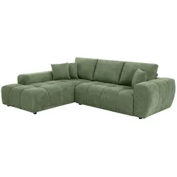 Oviala Business Ecksofa mit linker Meridianliege in grünem 3-Sitzer-Stoff