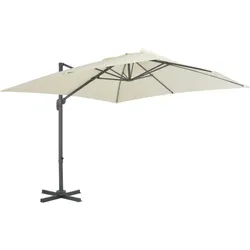 Helloshop26 - Freischwinger-Gartenmöbel-Sonnenschirm mit Aluminiummast 300 x 300 cm sandfarben 02_0008615