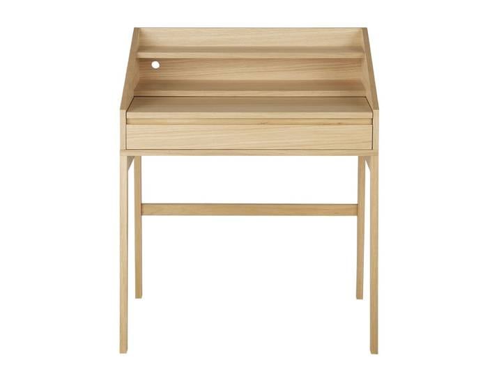 Bureau pupitre beige 1 niche et plateau coulissant