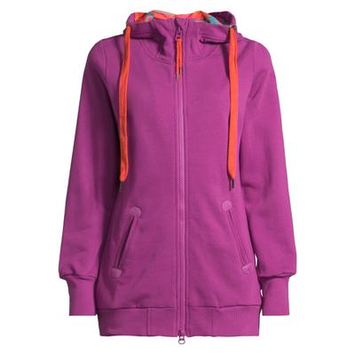 Sweatjacke SALZHAUT "Sweatjacke REFFEN", Damen, Gr. XS, lila (plum), Obermaterial: 80% Baumwolle CO. 20% Polyester PES., Sweatjacken Sweatjacke