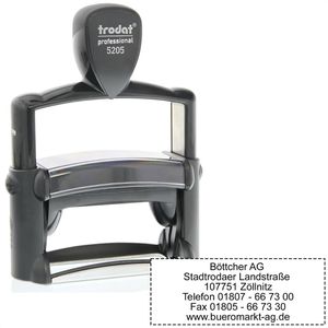 Trodat Stempel Professional, 5205, Textstempel, inklusive Textplatte, bis zu 6 Zeilen