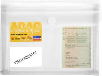 Fahrzeugschein Tasche FolderSys, DIN A5, 3 Taschen, Querfalte, Klettverschluss, Polypropylen transparent, 10 Stück