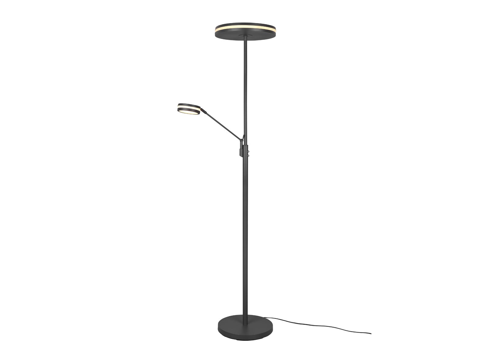 TRIO Franklin Vloerlamp met LED en leesarm, Antraciet/Zwart, Metaal