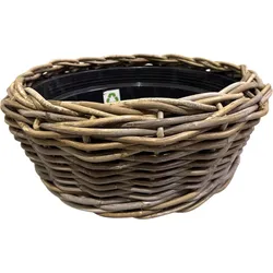VAN  DER  LEEDEN  DRYPOT  Rattan  Pflanzschale  Outdoor  Grau  Ø  46  cm  Höhe  18  cm  Sylter  Körbe