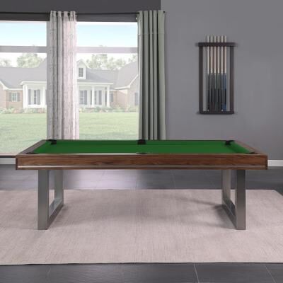HomeSeason Walnut Harmony 8ft Billiard Slate Pool Table with Dining Top