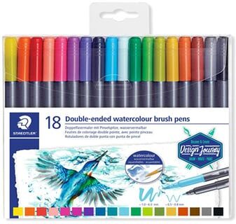 STABILO Staedtler 3001   Lettering   Estojo de 18 cores  Ponta dupla