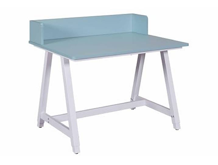Inter Link Bureau pour Enfant - Bureau réglable en Hauteur - pour Enfants - avec Embout - Table Stable - Chambre d'enfant - Ergonomique - Table d'apprentissage et de Travail - Blanc/Bleu - Emmelie