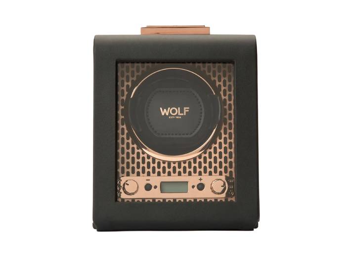Uhrenbeweger „Axis Single Watch Winder“ Leder Kupfer WOLF