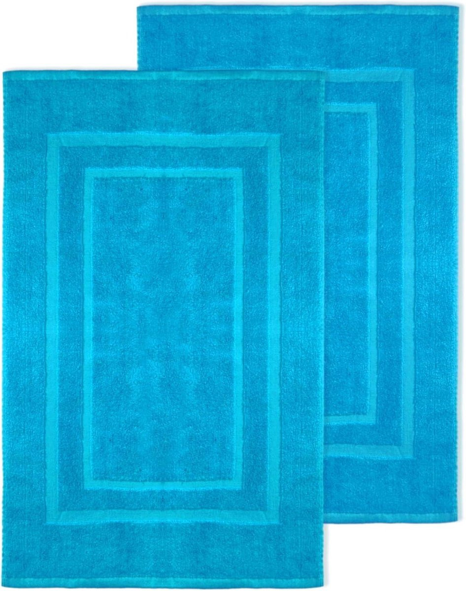 Badmat Set Turquoise van 100% Katoen Badstof - 50 x 80 cm