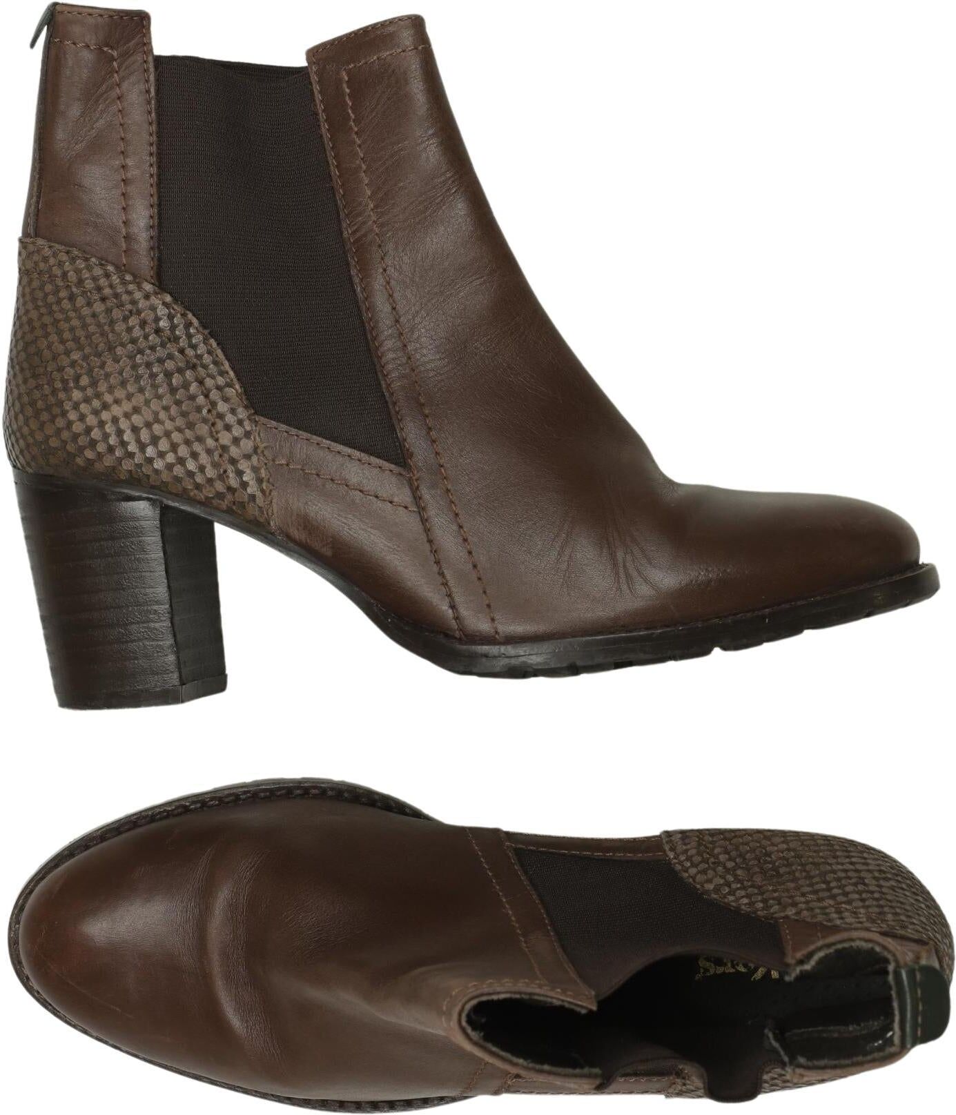 Kickers Damen Stiefelette, Braun, Gr. EU 39, Leder - Second Hand
