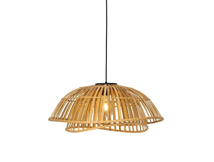 Suspension orientale noire avec bambou naturel 62 cm - Pua