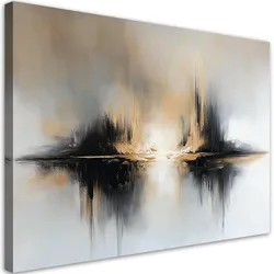 WANDBILD abstraktes beigegrau