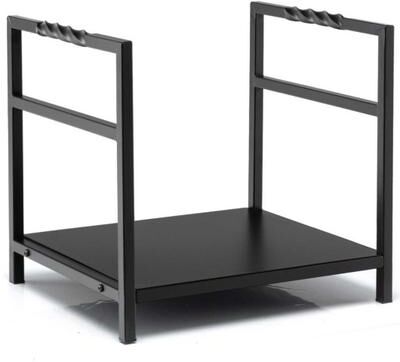 Costway Firewood Log Rack with Unique Handle and Raised Feet-Black