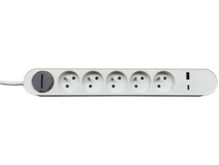 Essentielb - Multiprise 5 Prises + Port Usb-C Et Usb-A 20w