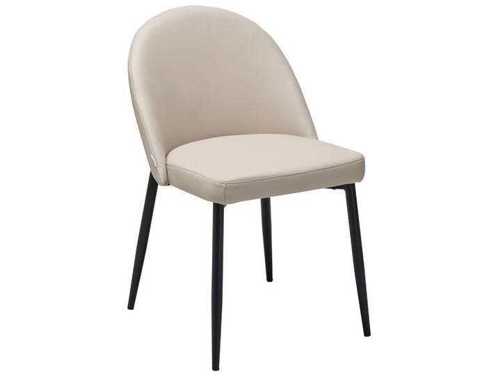 Livetastic Stuhl Echtleder, Beige, Metall, Echtleder, Büffelleder, Füllung: Polyetherschaumkern, Rundrohr, 51.5x81.5x61 cm, Lederauswahl, Esszimmer, Stühle, Esszimmerstühle, Lederstühle
