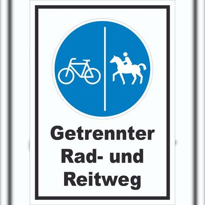 HB-Druck Schild Getrennter Rad- und Reitweg A0 (841x1189mm)