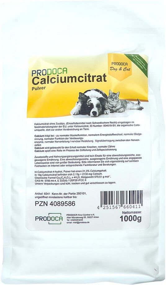 Calciumcitrat veterinär Pulver 1000g