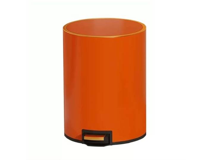 YUHANXINHESHE 8L/13L Haushalt Edelstahl Schlafzimmer Büro Papierkorb Stahl Pedal Mülleimer mit Abdeckung Mülleimer(Orange,13l)