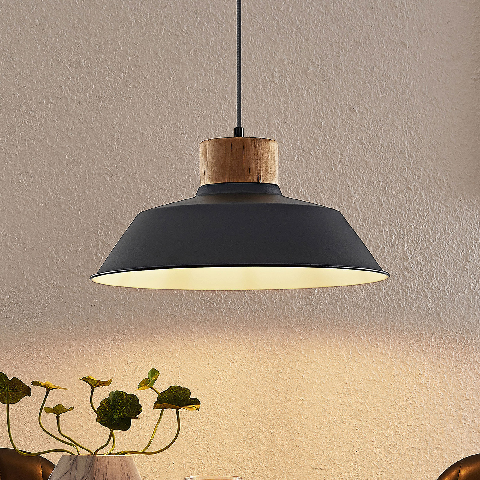 Lindby Nefeli Hanglamp Zwart Metaal Dimbaar