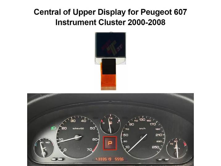 Écran LCD supérieur central pour tableau de bord Peugeot 607 2000-2008