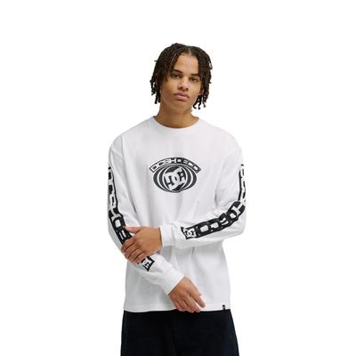 Langarmshirt DC SHOES "DC Echo", Herren, Gr. S, weiß, Obermaterial: 75% Baumwolle, 25% Baumwolle., Shirts Langarmshirt