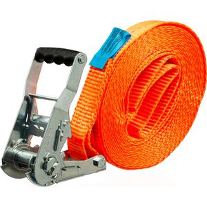 Feldtmann Spanngurt TECTOR, orange, mit Ratsche, 2000 kg Zurrkraft, DIN EN 12195-2, 35 mm x 6 m