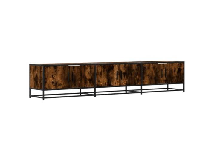 Todiikf TV Board Räuchereiche 210x35x41 cm TV Lowboard Holzwerkstoff Stabiler TV-Ständer im Industriedesign mit 3 Türfächern für Wohnzimmer und Schlafzimmer. Maße: 210 x 35 x 41 cm.