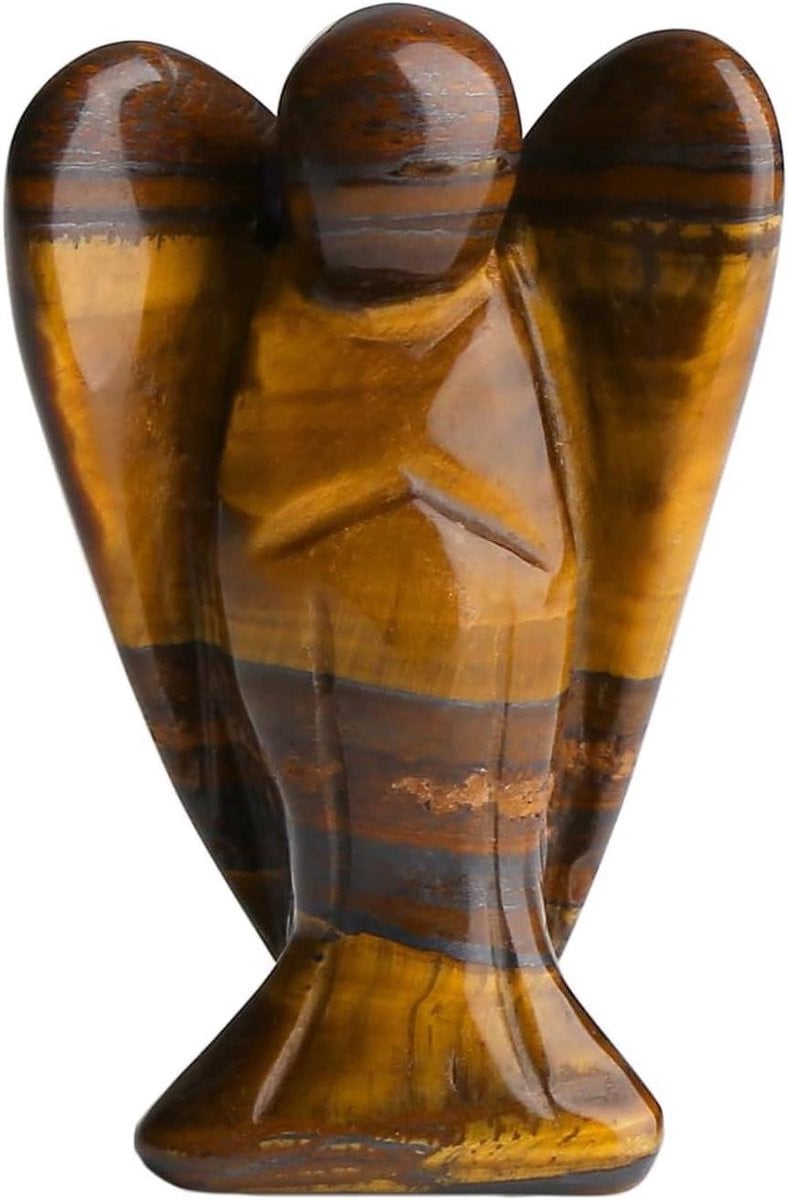 Beschermengel Beeldje - Handgesneden Helder Kristal - 39 mm Hoogte