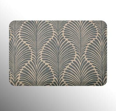 Bungalow Dba Matterly Palm Fronds Sole Comfort Anti Fatigue Rectangle Mat 32 x 22, 32 x 22, Blue