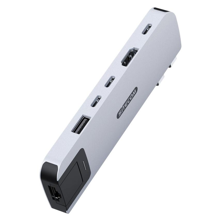 Sitecom MacBook Air Multiport Hub 6 in 2 Zilver (AC-2004) (USB-C, 6 Ports) (AC-2004)