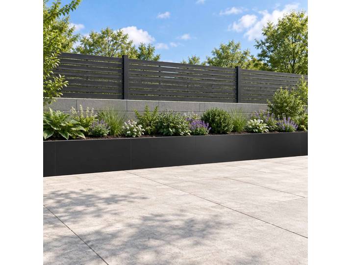 vidaXL Stützmauer 4 Stk. 100 x 12 x 30 cm Stahl Schwarz