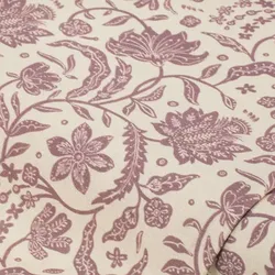 Dekostoff Skandinavische Blumen "Lorena", mauve/ecru