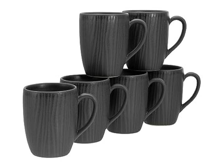 CreaTable\, 17872\, Série Vesuvio Black\, ensemble de vaisselle\, ensemble de verres 6 pièces.