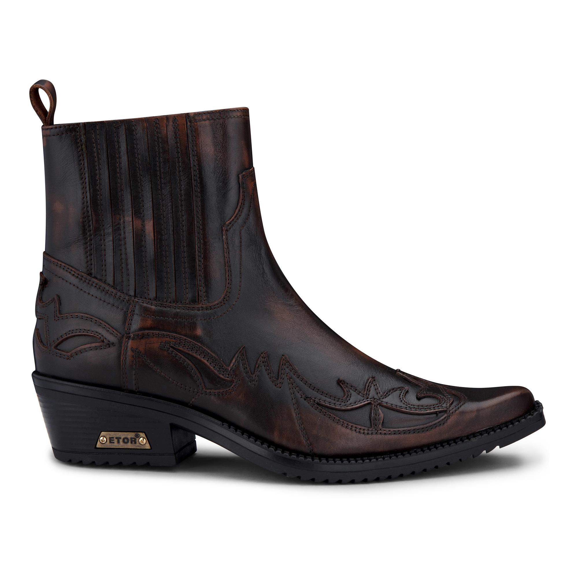 Herren Schwarz/Braun Winklepicker Cowboy-Stiefeletten
