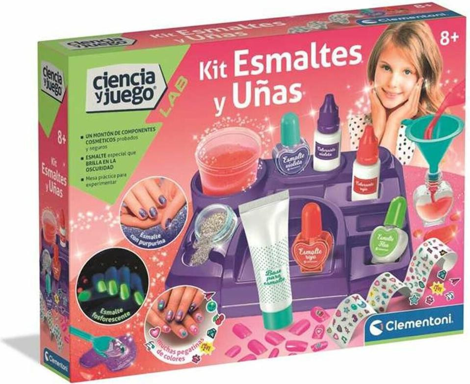 Clementoni Science & Fun 55579 Nagelakset voor kinderen, Roze en Paars