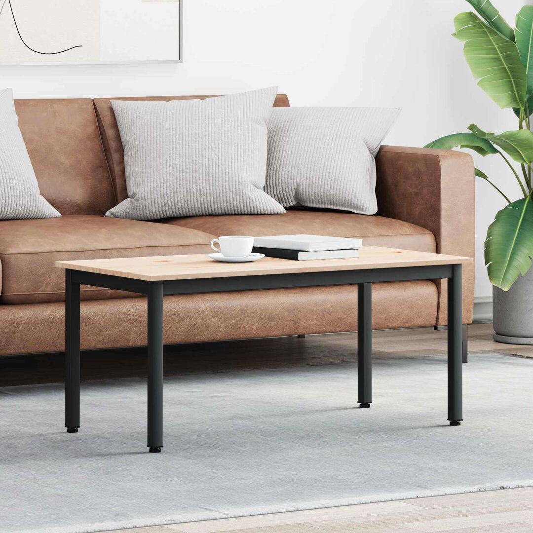 Ebern Designs Coffee Table Natural/Black 45cm. H x 100cm. L x 50cm. W