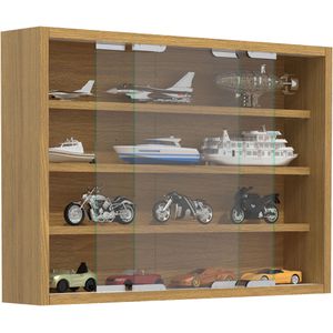 VCM Glasvitrine Agisa M, hängend, 3 Fachböden, 57 x 40 x 10cm, buche