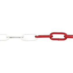 Pösamo, Kette, Schweisskette C6 6 mm Stahl rot wei lackiert Meterware