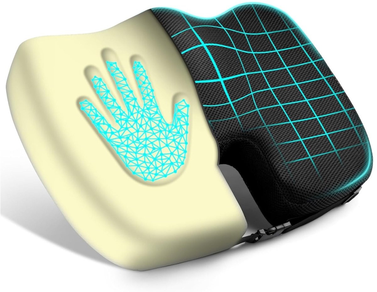 Ergonomisch zitkussen met geheugenschuim en afneembare hoes voor volwassenen
