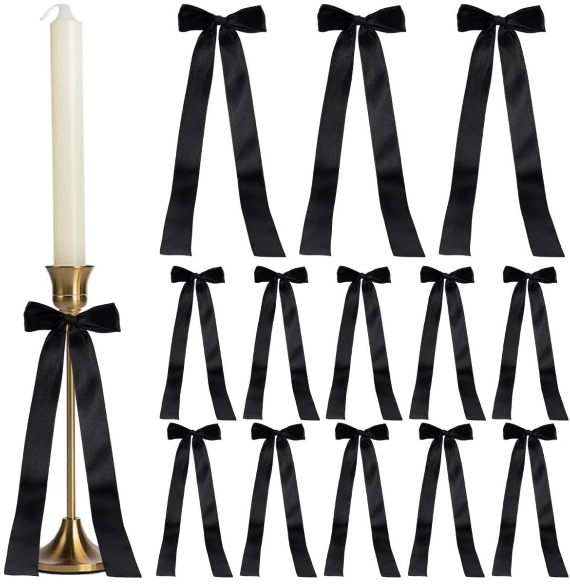 Dailygoods Kaarsenhouder Elegant Zwart Ontwerp - 16 Stuks
