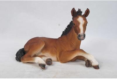 Hi-Line Gift Ltd. Horse Colt Laying Down Statue